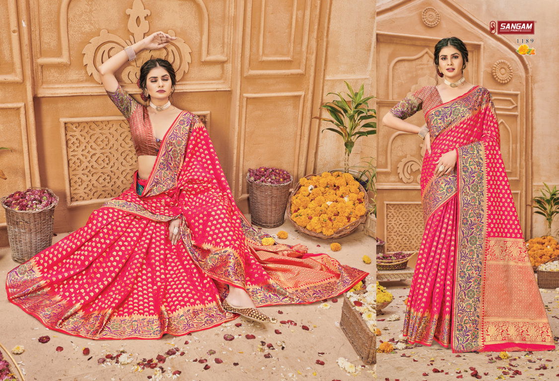 Sangam Aarushi Silk Banarasi Heavy Festive Wear Designer Saree Collection